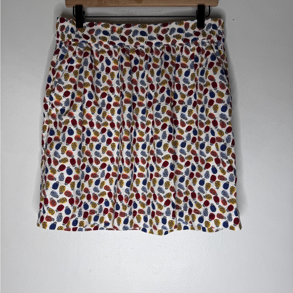 Loft Outlet Medium Colorful Pineapple Linen Blend Skirt‎ Skater CP0113